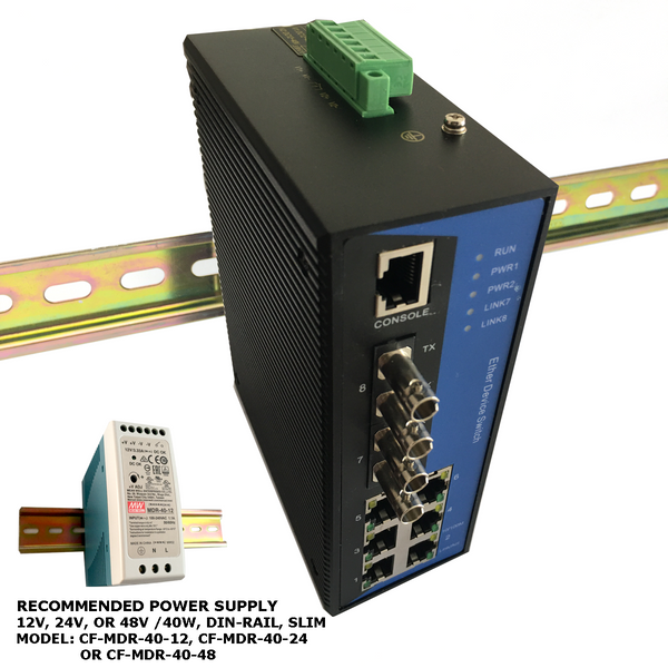 Commutateur PoE SFP à fibre optique 8 ports - FASTCABLING