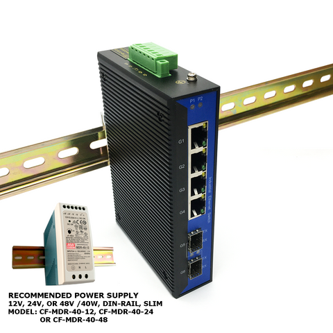 12 Port Gigabit Ethernet + 12 Port Gigabit SFP Managed Industrial Switch